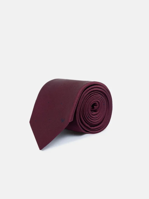 Silbon Accesorios·Corbatas, Pajaritas Y Pañuelos-Corbata lunares Burdeos