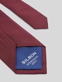 Silbon Accesorios·Corbatas, Pajaritas Y Pañuelos-Corbata mini puntos Burdeos