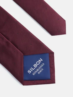 Silbon Accesorios·Corbatas, Pajaritas Y Pañuelos-Corbata mini puntos Burdeos