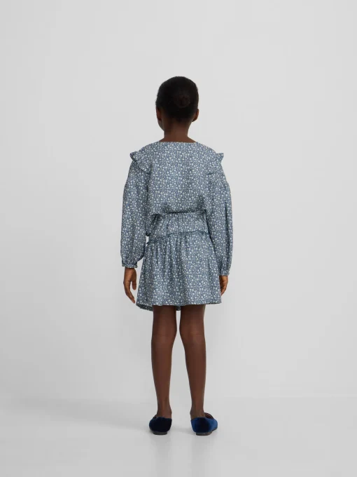 Silbon Vestidos Y Faldas-Falda girl estampado flores azul claro Azul claro