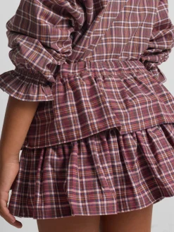 Silbon Vestidos Y Faldas-Falda girl volantes cuadros y rosas Morados