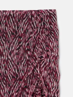 Silbon Vestidos, Monos Y Faldas-Falda midi estampado animal print Burdeos
