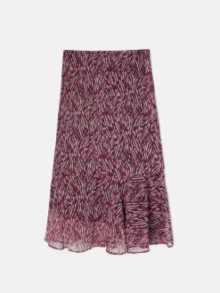Silbon Vestidos, Monos Y Faldas-Falda midi estampado animal print Burdeos