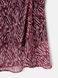 Silbon Vestidos, Monos Y Faldas-Falda midi estampado animal print Burdeos