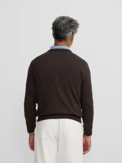 Silbon Smart Casual·Jerséis Y Cárdigan-Jersey classic cuello pico Marron