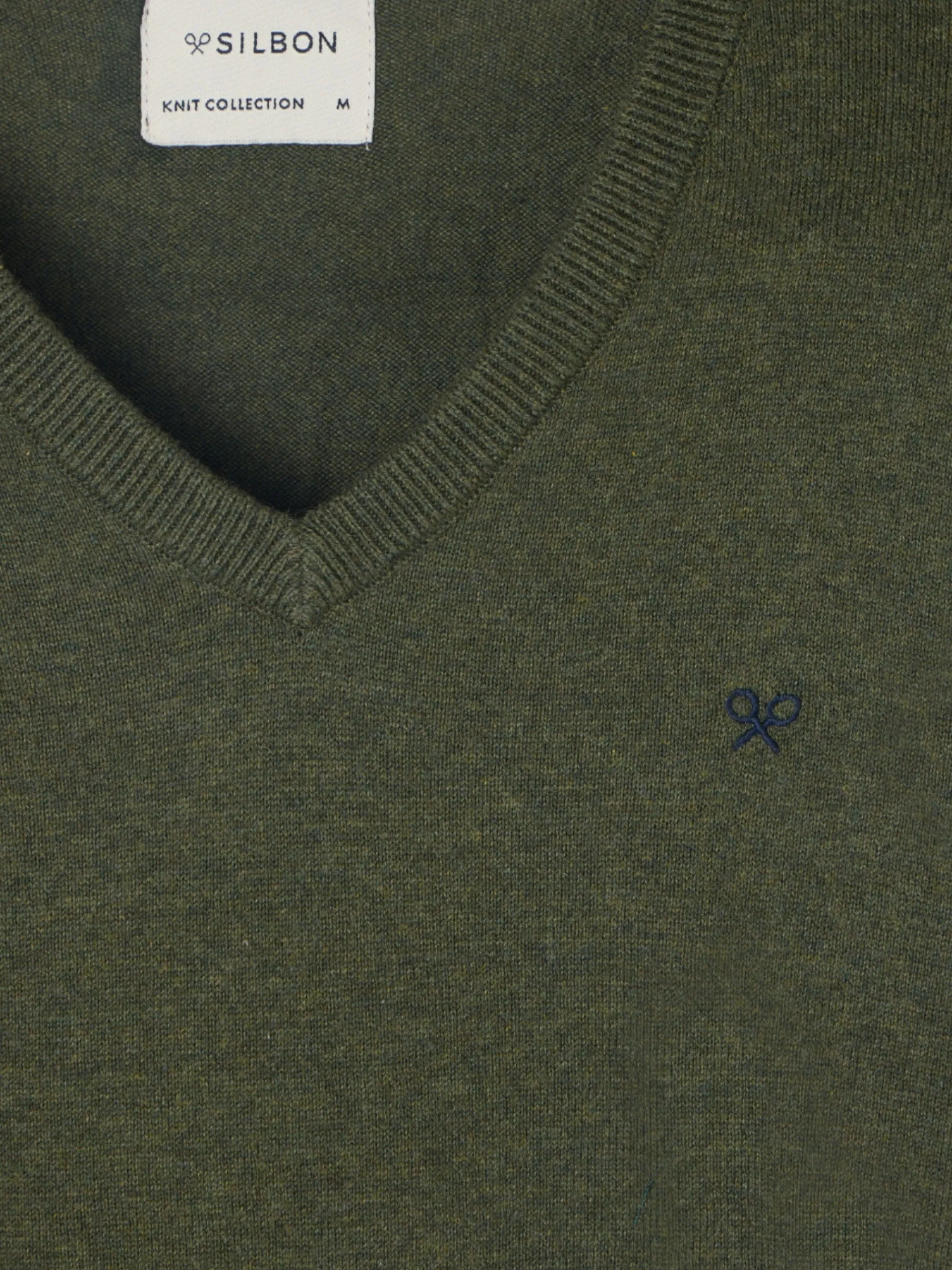 Silbon Smart Casual·Jerséis Y Cárdigan-Jersey classic cuello pico Verde