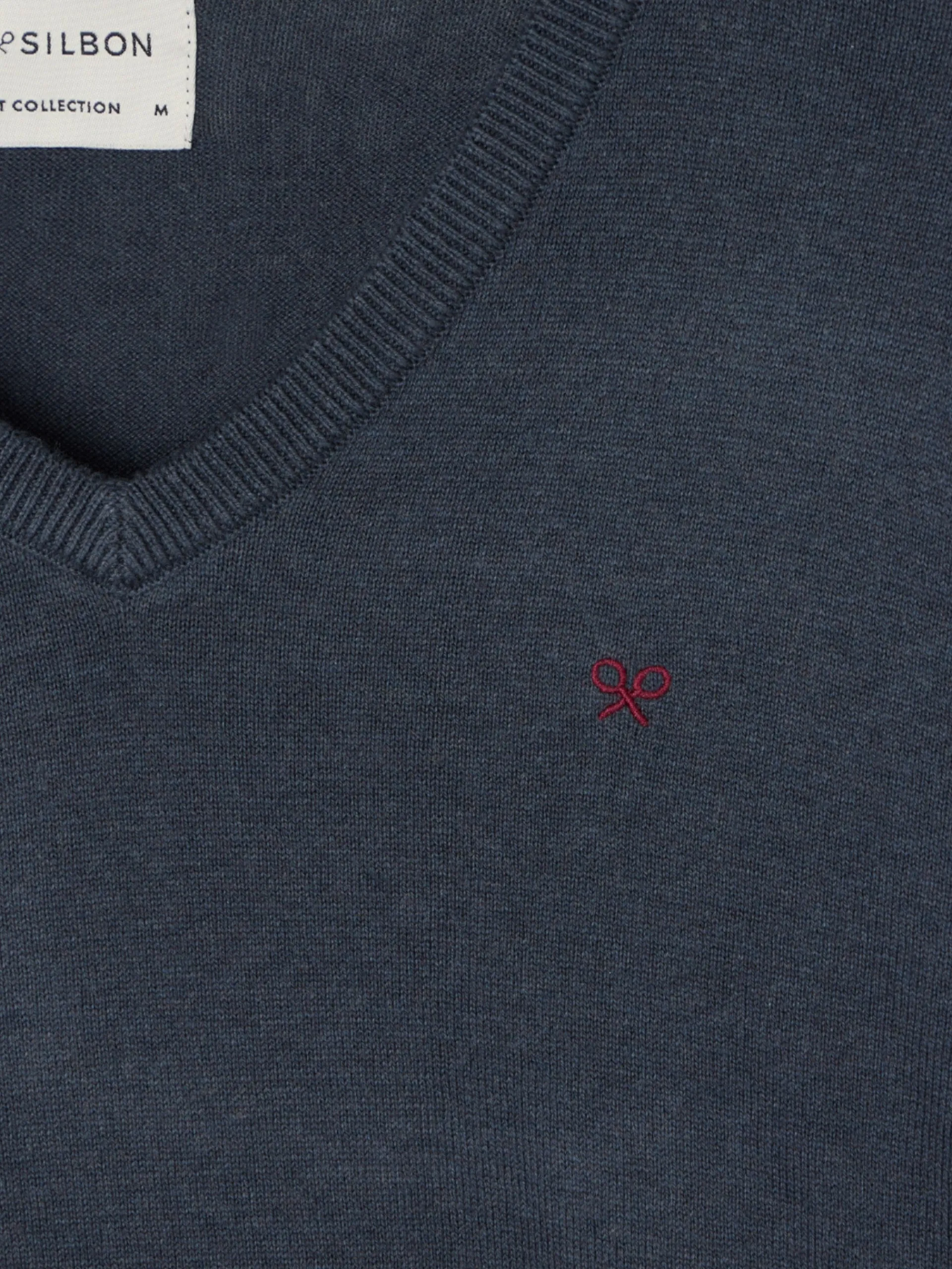 Silbon Smart Casual·Jerséis Y Cárdigan-Jersey classic cuello pico azul Gris