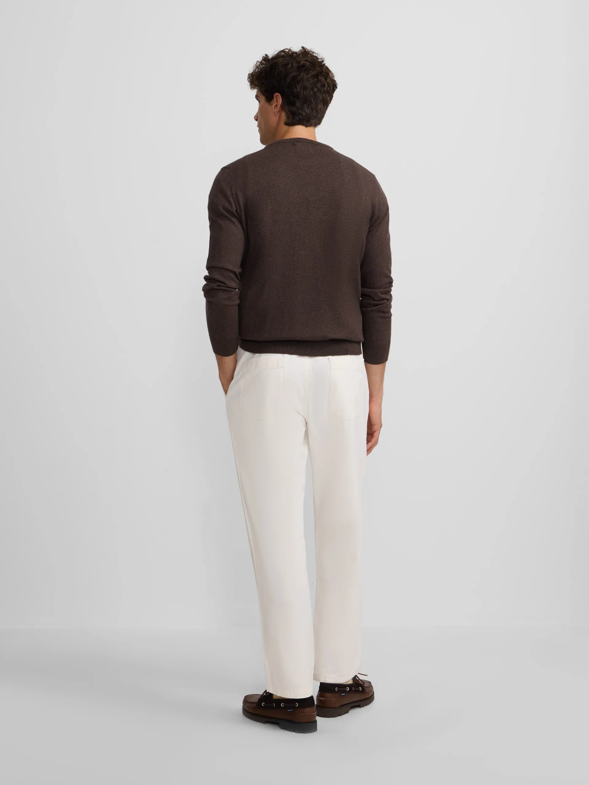 Silbon Smart Casual·Jerséis Y Cárdigan-Jersey classic cuello redondo Marron
