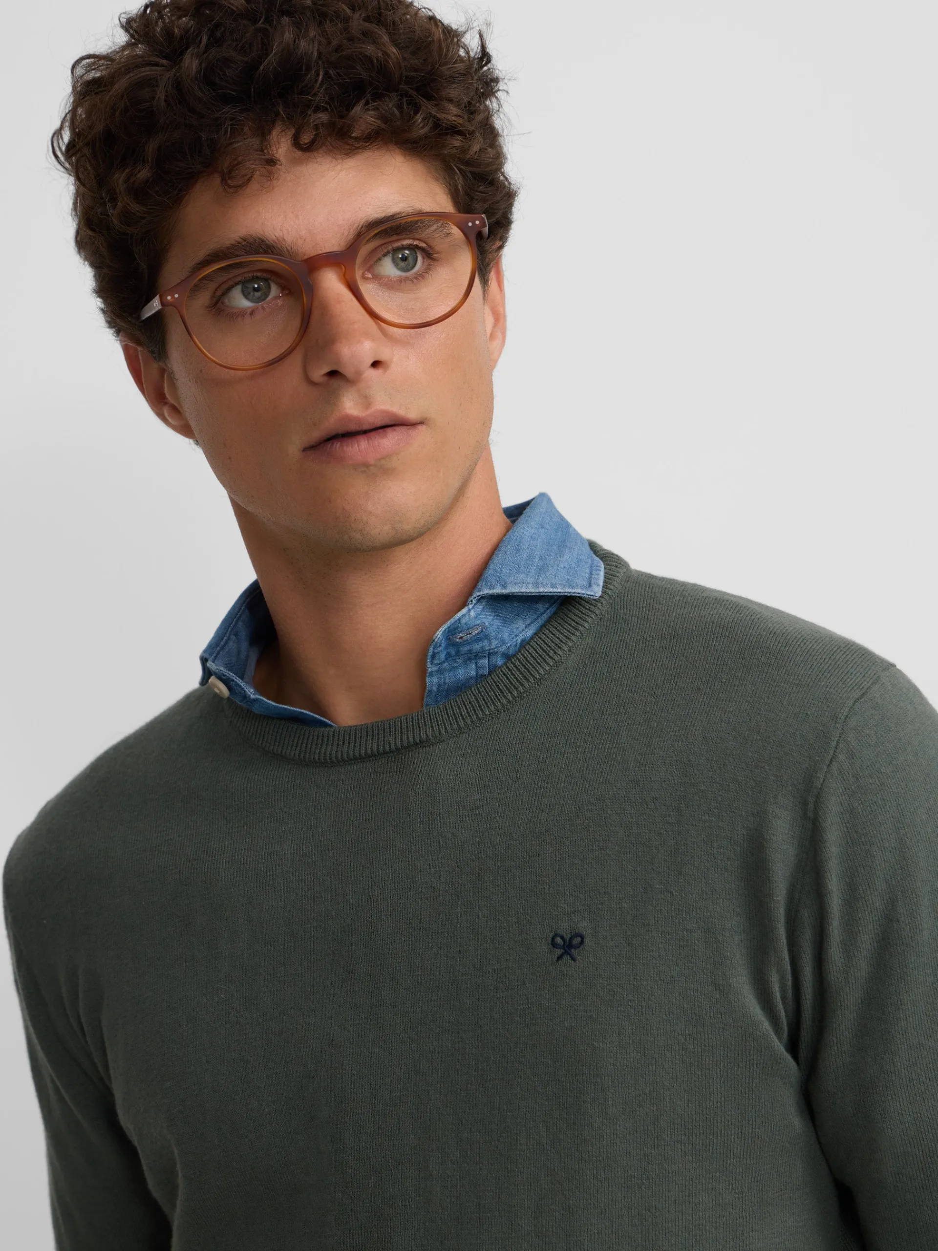 Silbon Smart Casual·Jerséis Y Cárdigan-Jersey classic cuello redondo verde claro Verde claro