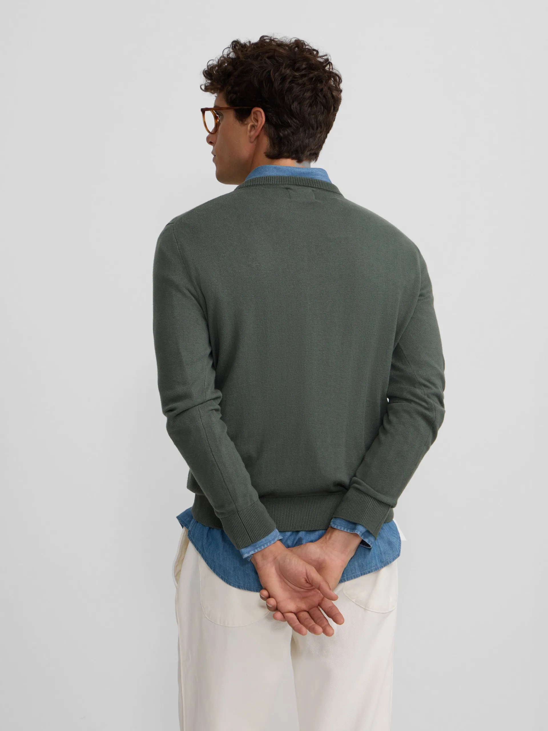 Silbon Smart Casual·Jerséis Y Cárdigan-Jersey classic cuello redondo verde claro Verde claro