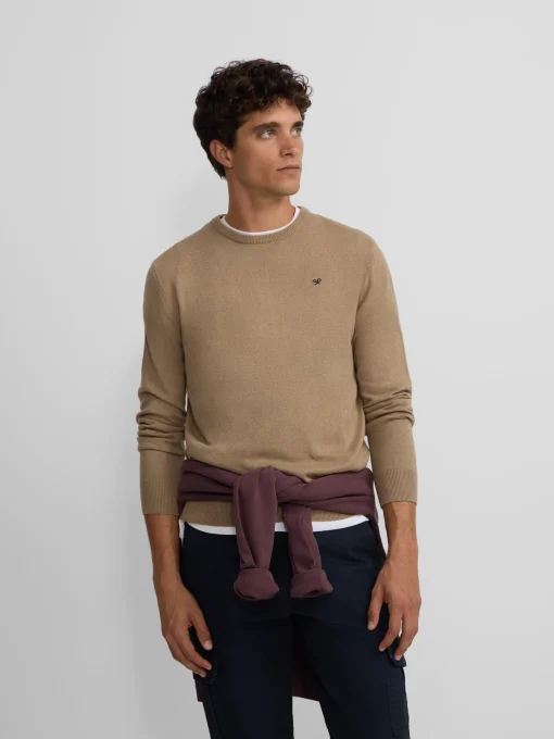 Silbon Smart Casual·Jerséis Y Cárdigan-Jersey classic cuello redondo beige oscuro Beige oscuro