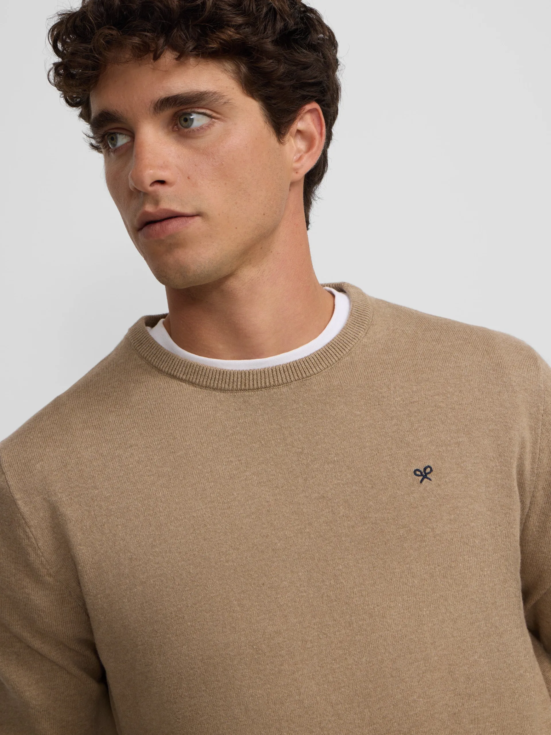 Silbon Smart Casual·Jerséis Y Cárdigan-Jersey classic cuello redondo beige oscuro Beige oscuro