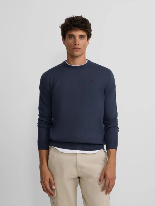 Silbon Smart Casual·Jerséis Y Cárdigan-Jersey classic cuello redondo azul Gris
