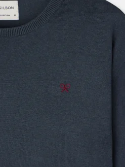 Silbon Smart Casual·Jerséis Y Cárdigan-Jersey classic cuello redondo azul Gris