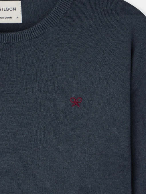 Silbon Smart Casual·Jerséis Y Cárdigan-Jersey classic cuello redondo azul Gris