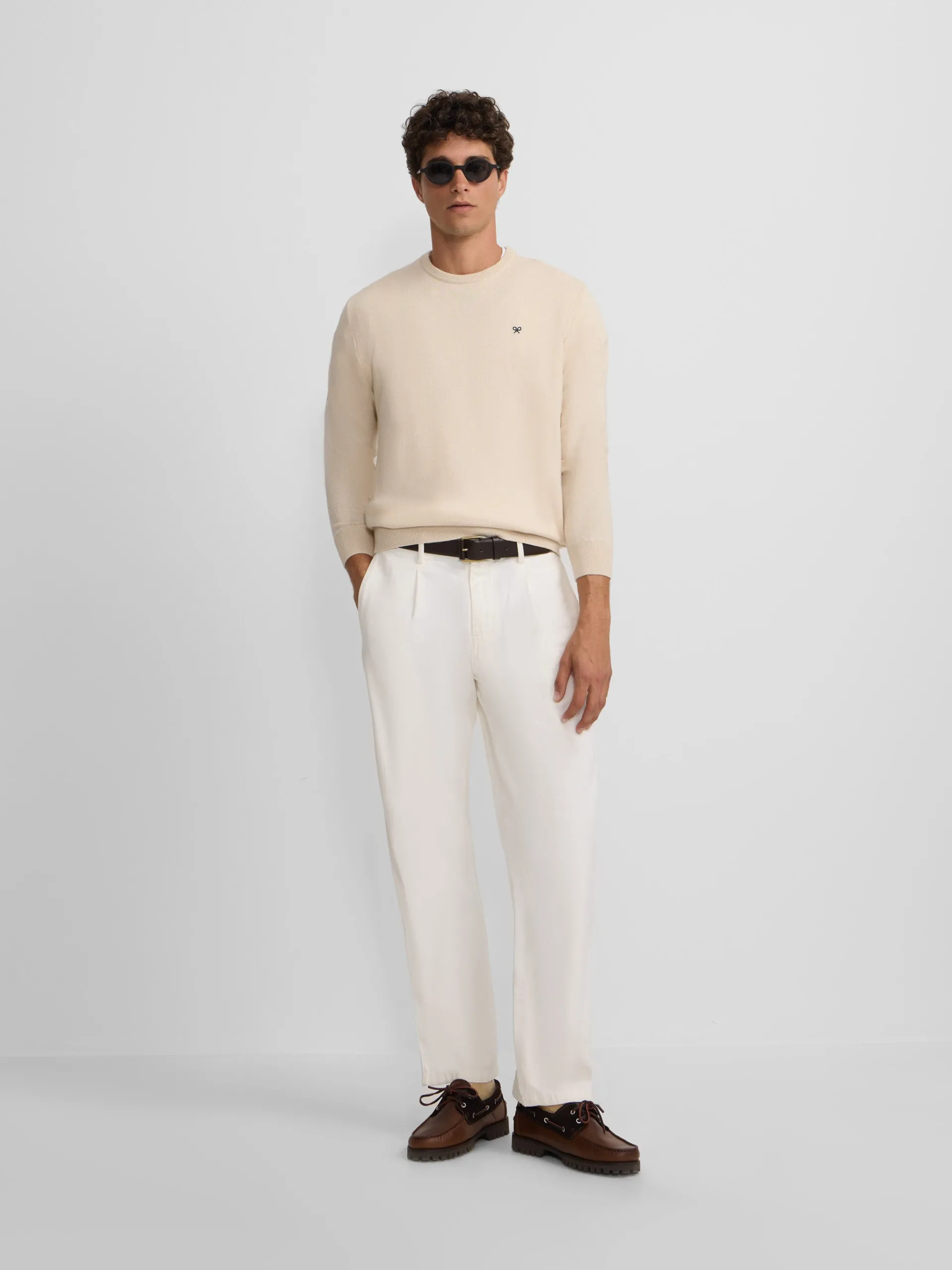 Silbon Smart Casual·Jerséis Y Cárdigan-Jersey classic cuello redondo beige claro Beige claro