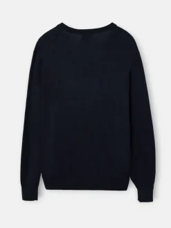 Silbon Smart Casual·Jerséis Y Cárdigan-Jersey cuello pico retro azul marino Azul marino