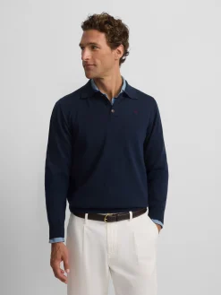 Silbon Smart Casual·Jerséis Y Cárdigan-Jersey cuello polo azul marino Azul marino