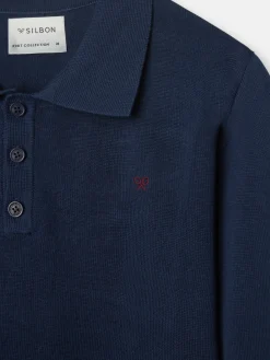 Silbon Smart Casual·Jerséis Y Cárdigan-Jersey cuello polo azul marino Azul marino