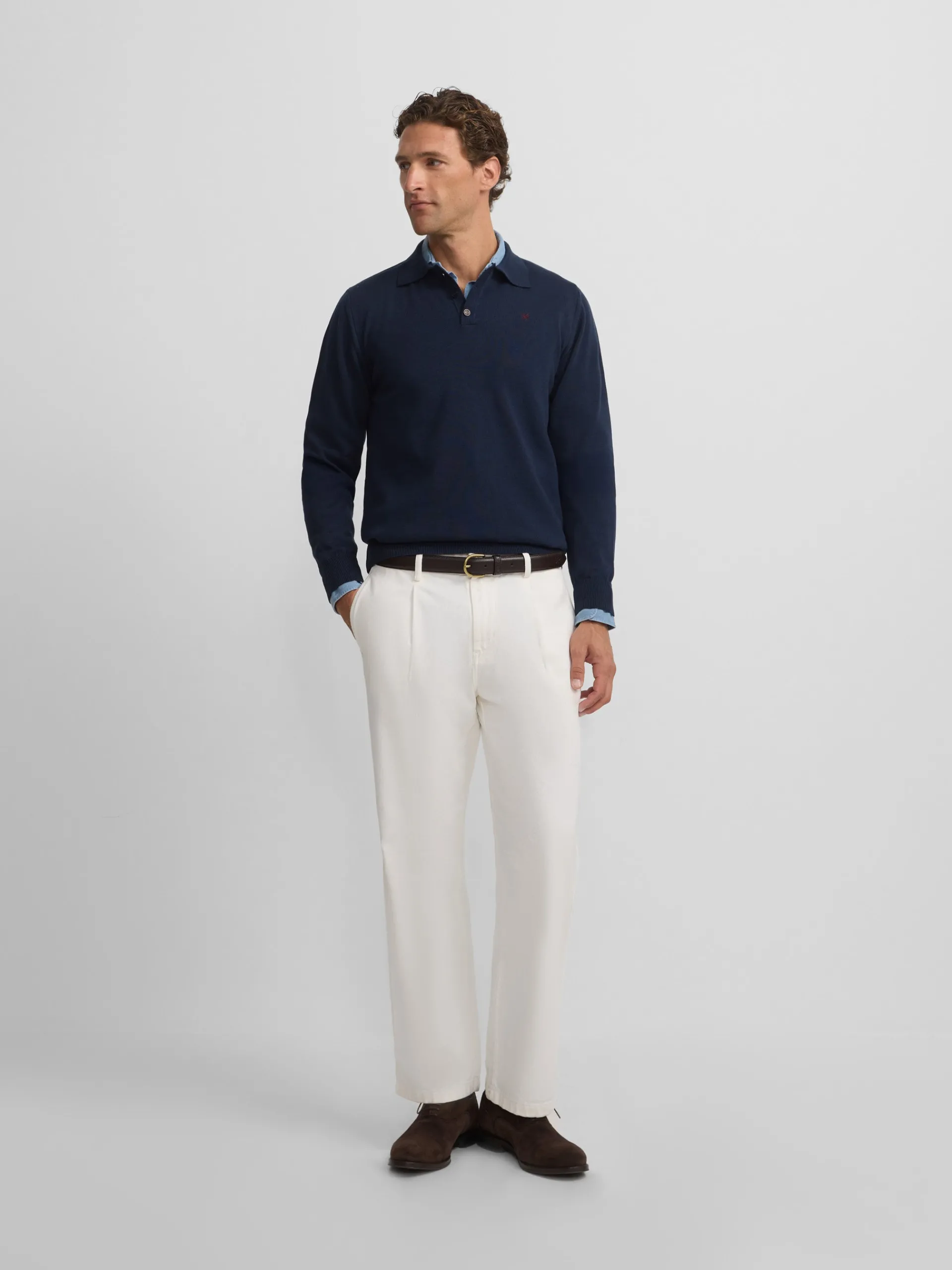 Silbon Smart Casual·Jerséis Y Cárdigan-Jersey cuello polo azul marino Azul marino
