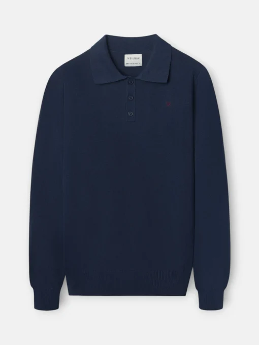 Silbon Smart Casual·Jerséis Y Cárdigan-Jersey cuello polo azul marino Azul marino