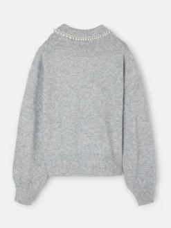 Silbon Punto-Jersey cuello polo Gris
