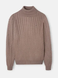 Silbon Smart Casual·Jerséis Y Cárdigan-Jersey cuello vuelto de ochos marron claro Marron claro
