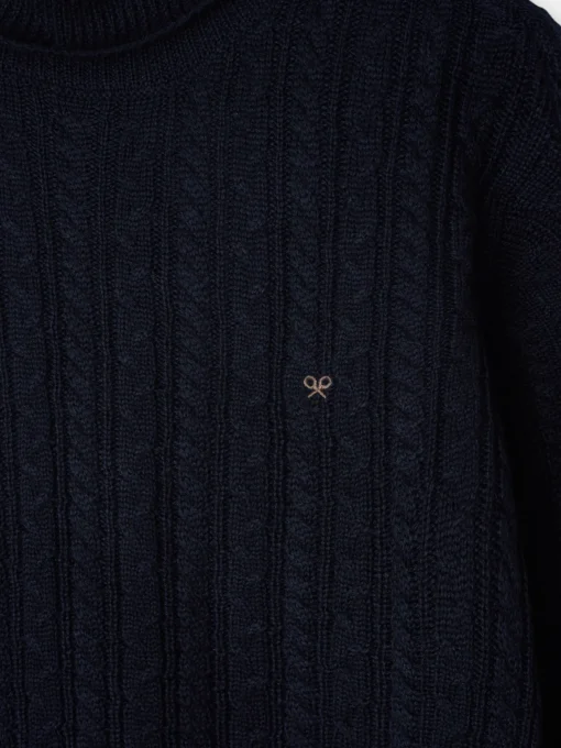 Silbon Smart Casual·Jerséis Y Cárdigan-Jersey cuello vuelto de ochos azul marino Azul marino