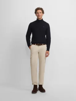 Silbon Smart Casual·Jerséis Y Cárdigan-Jersey cuello vuelto de ochos azul marino Azul marino