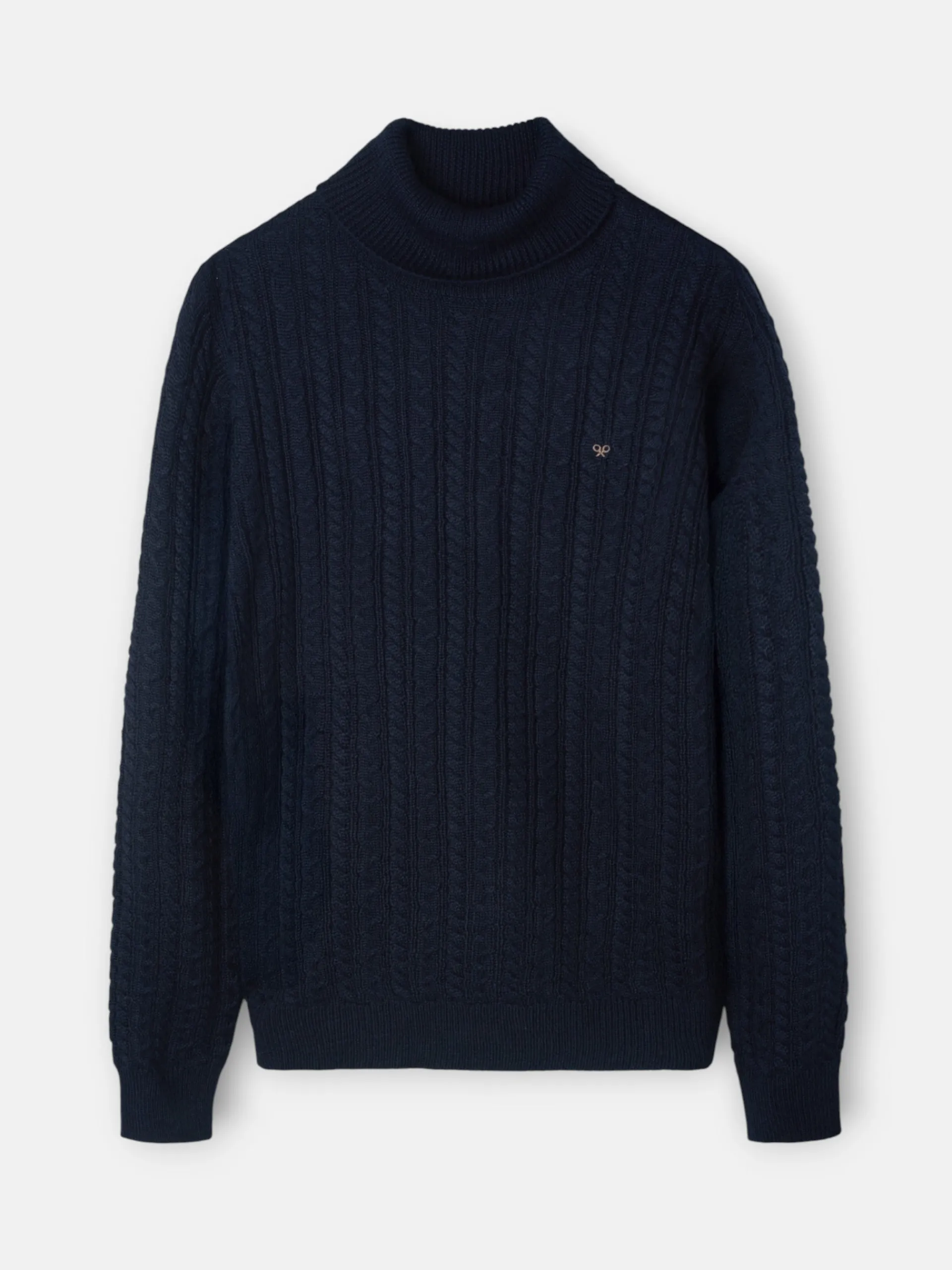 Silbon Smart Casual·Jerséis Y Cárdigan-Jersey cuello vuelto de ochos azul marino Azul marino