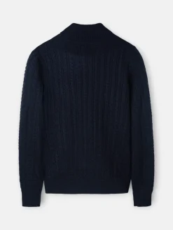 Silbon Smart Casual·Jerséis Y Cárdigan-Jersey cuello vuelto de ochos azul marino Azul marino