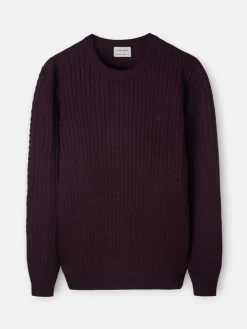 Silbon Smart Casual·Jerséis Y Cárdigan-Jersey de ochos clasico Burdeos