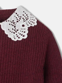 Silbon Exterior Y Punto-Jersey girl punto cuello bobo Burdeos