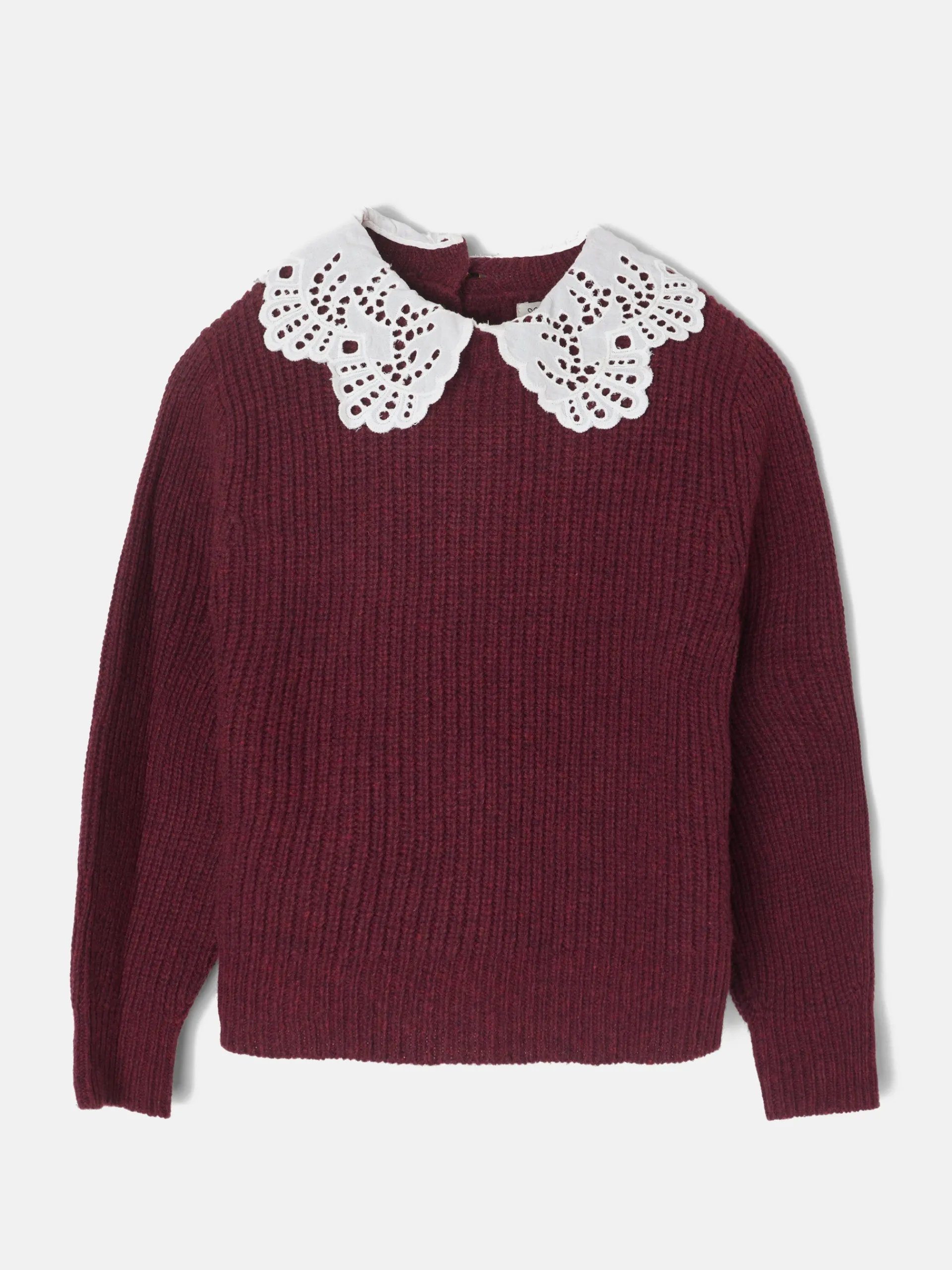 Silbon Exterior Y Punto-Jersey girl punto cuello bobo Burdeos
