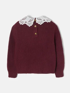 Silbon Exterior Y Punto-Jersey girl punto cuello bobo Burdeos