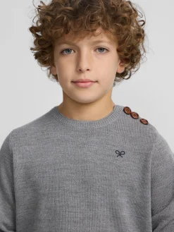 Silbon Jerséis-Jersey kids liso botones Gris