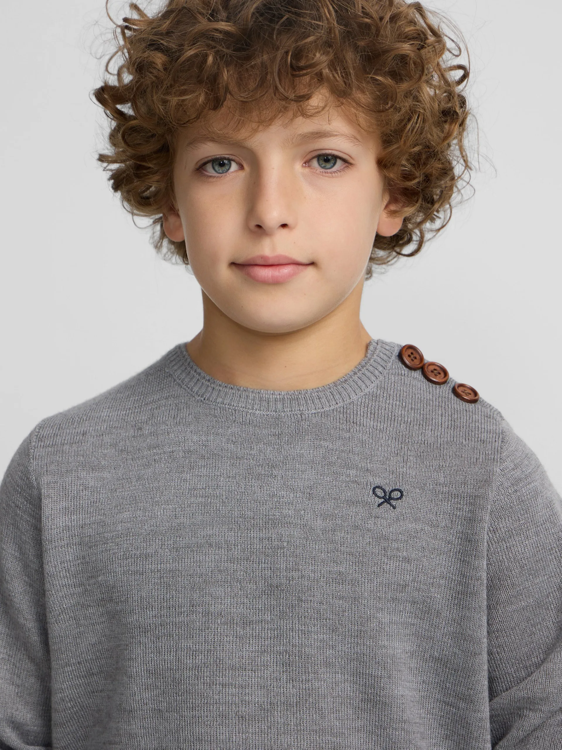 Silbon Jerséis-Jersey kids liso botones Gris