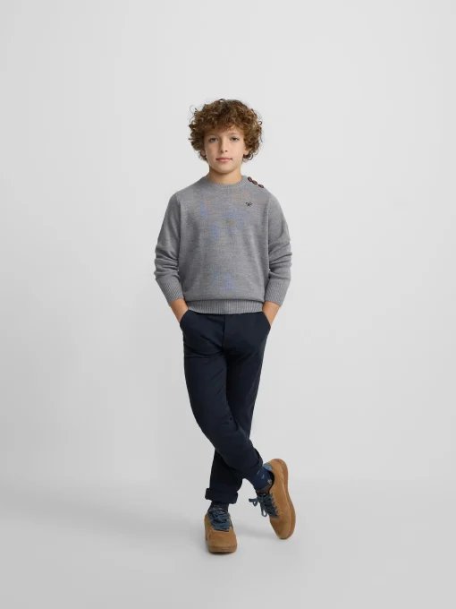 Silbon Jerséis-Jersey kids liso botones Gris