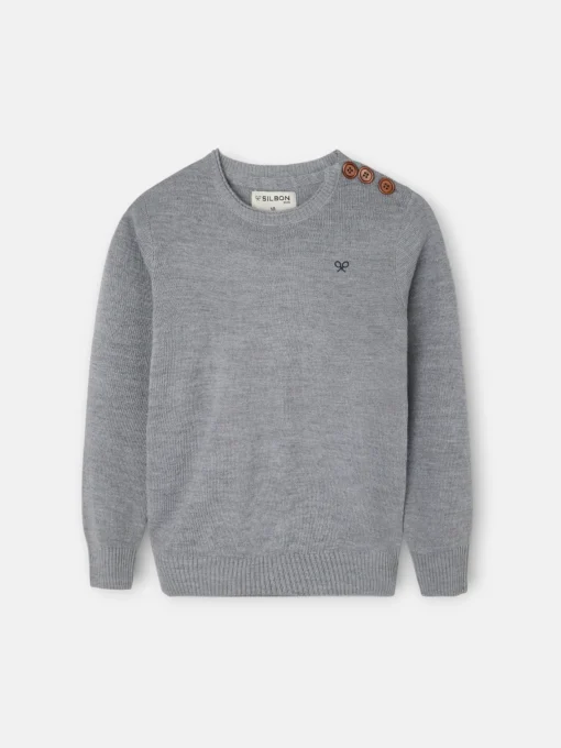 Silbon Jerséis-Jersey kids liso botones Gris