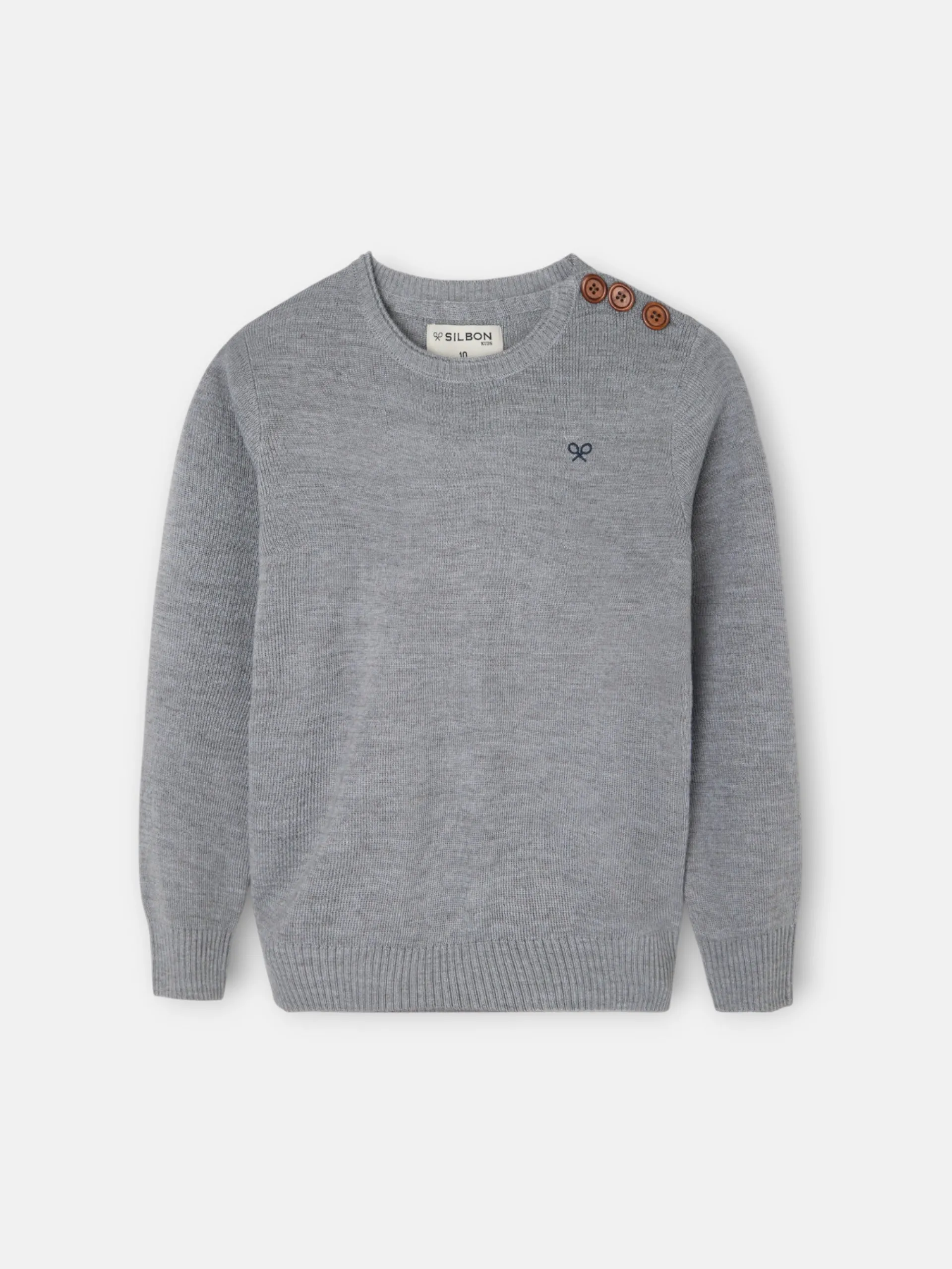 Silbon Jerséis-Jersey kids liso botones Gris