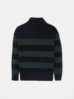 Silbon Jerséis-Jersey kids rayas media cremallera Verde