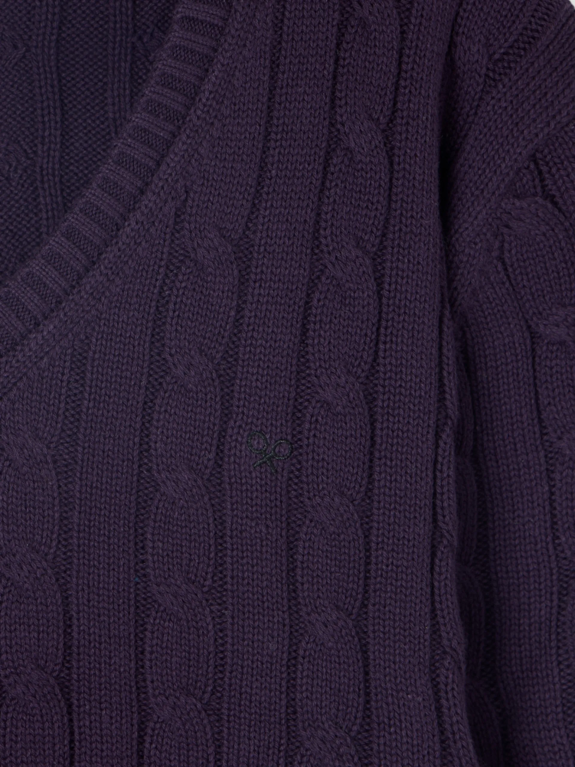 Silbon Punto-Jersey punto cuello pico Morado