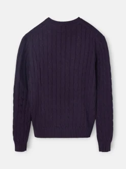 Silbon Punto-Jersey punto cuello pico Morado