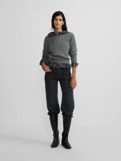 Silbon Punto-Jersey punto ochos Gris