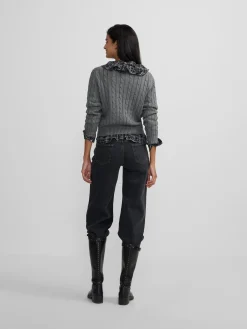 Silbon Punto-Jersey punto ochos Gris