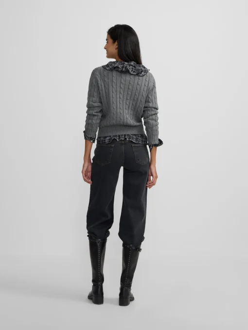 Silbon Punto-Jersey punto ochos Gris