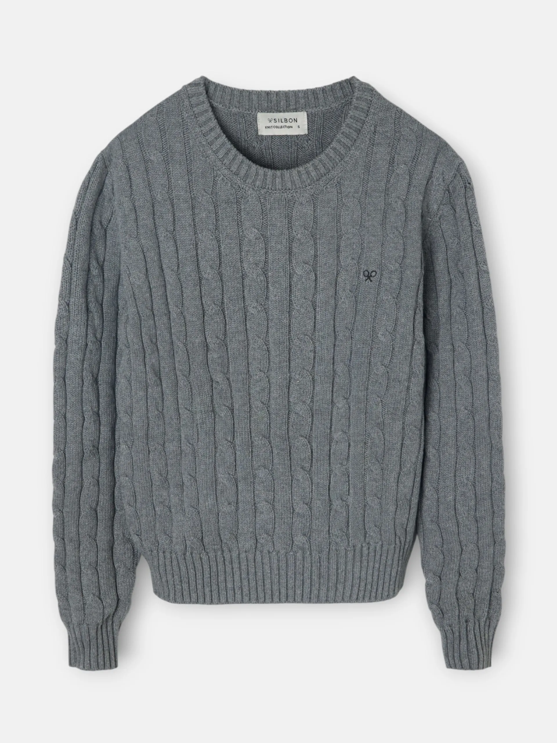 Silbon Punto-Jersey punto ochos Gris