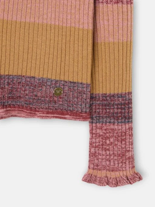 Silbon Punto-Jersey punto rayas s Rosa