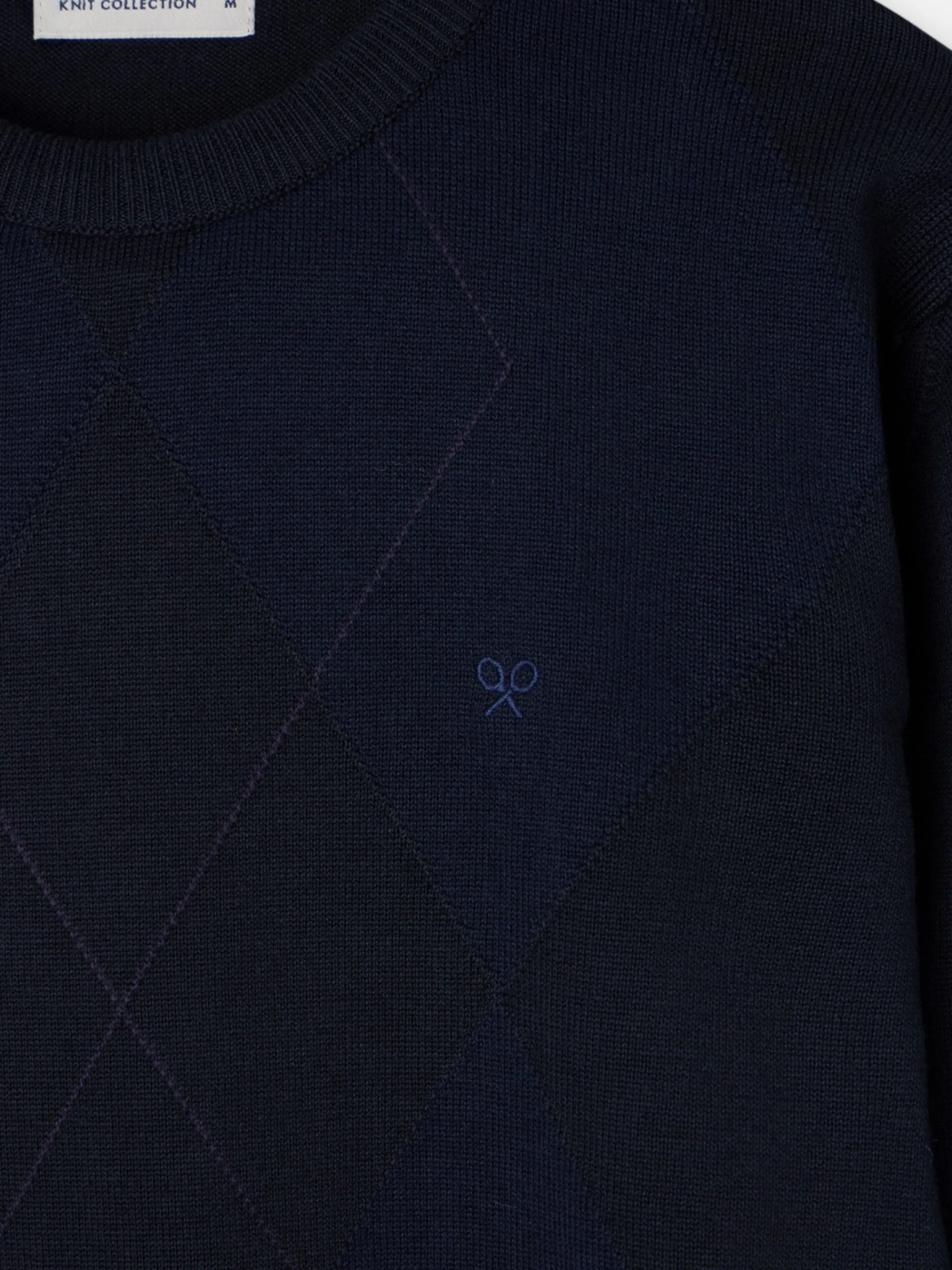 Silbon Smart Casual·Jerséis Y Cárdigan-Jersey retro rombos azul marino Azul marino