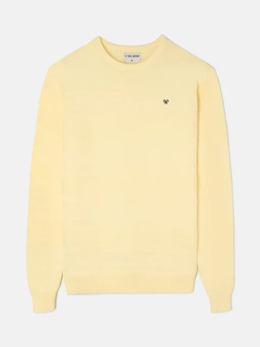 Silbon Smart Casual·Jerséis Y Cárdigan-Jersey trenzado minilogo Amarillo